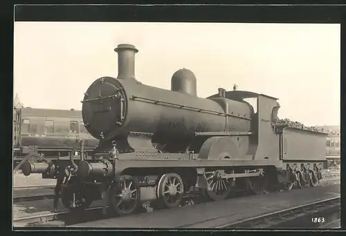 AK englische Eisenbahn im Güterbahnhof