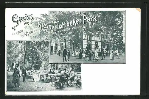 AK Hamburg-Flottbek, Gasthof Klein-Flottbeker Park, Garten