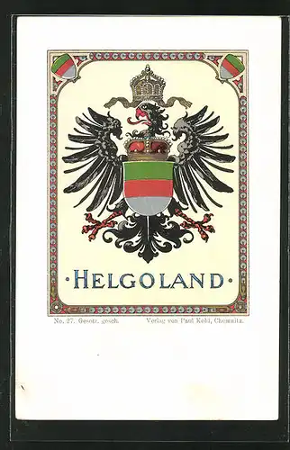 Lithographie Helgoland, Stadtwappen