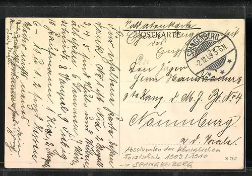 AK Spangenberg, Absolventen der Königl. Forstschule 1909 /10
