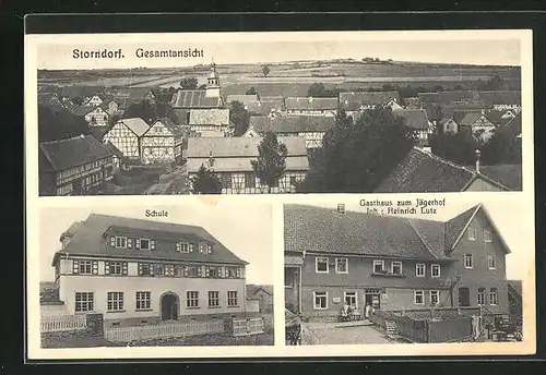 AK Storndorf, Gasthaus zum Jägerhof, Schule