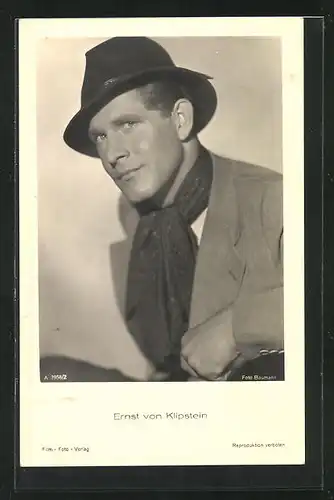 AK Schauspieler Ernst von Klipstein im Kostüm einer Filmrolle