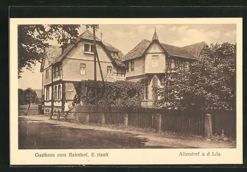 AK Allendorf a. d. Lumda, Gasthaus zum Bahnhof von E. Ranft