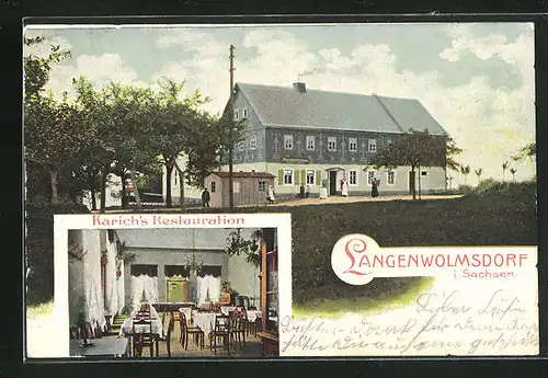 AK Langenwolmsdorf /Sachsen, Karich`s Restauration