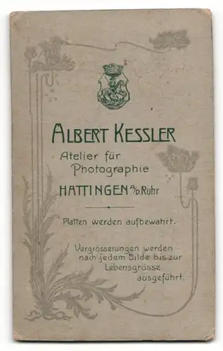 Fotografie Albert Kessler, Hattingen, Portrait kahlköpfiger Mann mit Bart im dunklen Jacket