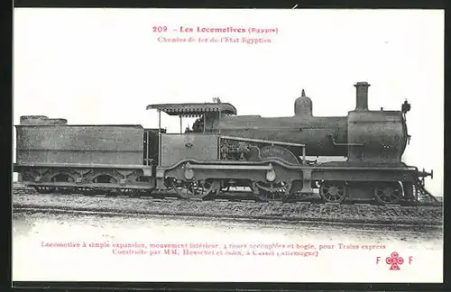 AK Eisenbahn-Tenderlokomotive der Ägyptischen Staatsbahn