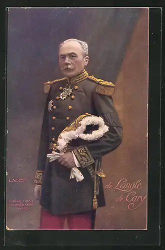 AK Heerführer General de Langle de Cary in Uniform mit Orden