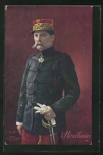 AK Heerführer General Hirschauer in Uniform mit Säbel