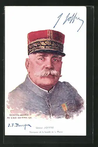 Künstler-AK Heerführer General Joffre in Uniform