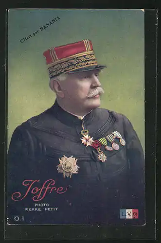 AK Heerführer General Joffre in Uniform mit Orden