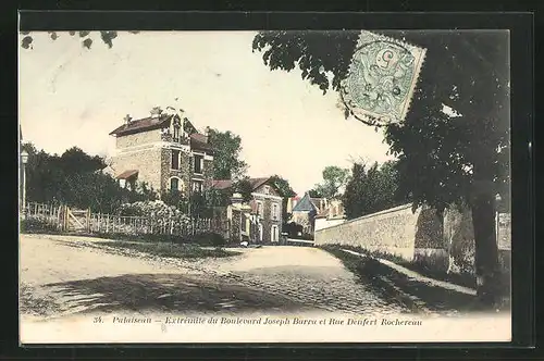 AK Palaiseau, Extremite du Boulevard Jospeh Barra et Rue Denfert Rochereau