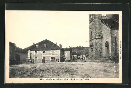 AK Villars-le-Pautel, La Place et l`Eglise