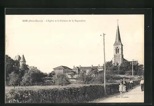 AK Rom, L`Eglise et le Chateau de la Rigaudiere