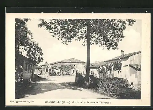 AK Dagonville, Le Lavoir et la route de Triconville