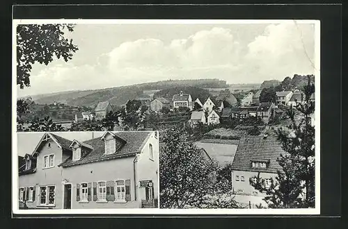 AK Fischbach / Pfalz, Gasthaus Franz Bauer, Teilansicht der Ortschaft
