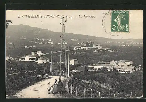 AK La Chapelle de-Guinchay, Les Marmets, Häuser und Landschaft