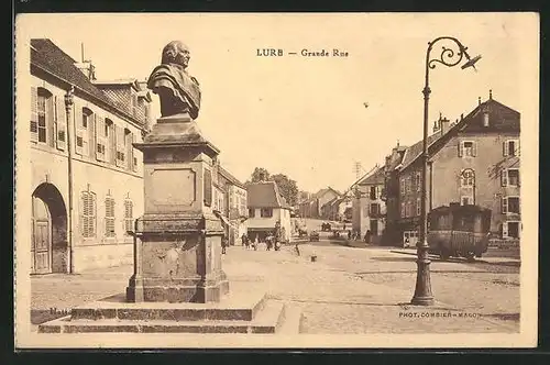 AK Lure, Grande Rue, Denkmal mit Strassenansicht