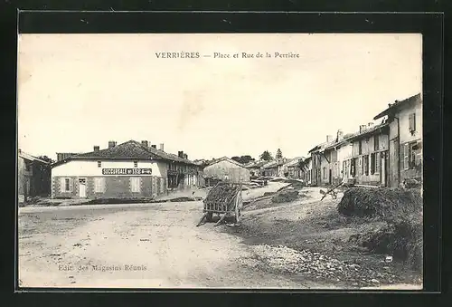AK Verrieres, Place et Rue de la Perriere