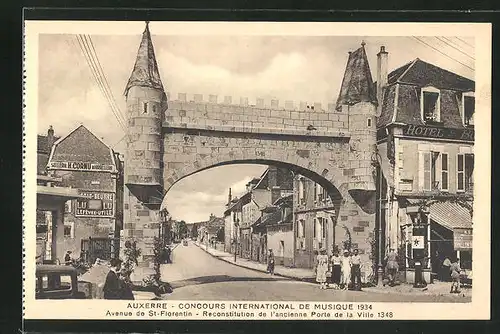 AK Auxerre, Concours International de Musique 1934, Avenue de St-Florentin, Sängerfest