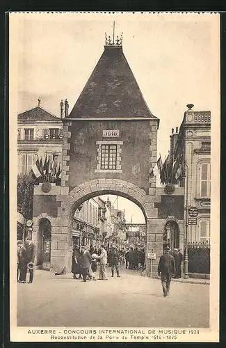 AK Auxerre, Concours International de Musique 1934, Reconstitution de la Porte du Temple, Sängerfest