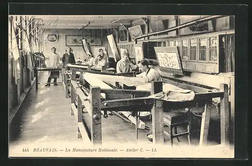 AK Beauvais, La Manufacture Nationale, Atelier C., Innenansicht