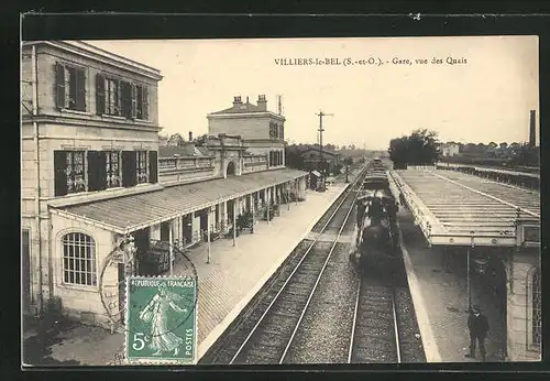 AK Villiers-le-Bel, La Gare, vue des Quais, Bahnhof