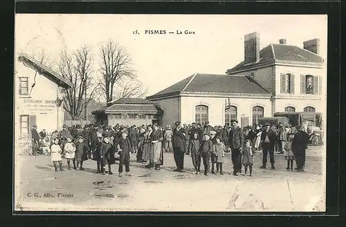AK Fismes, La gare, Bahnhof