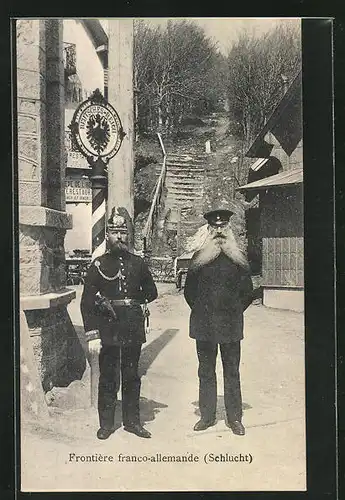 AK Schlucht, Frontière franco-allemande, Grenze