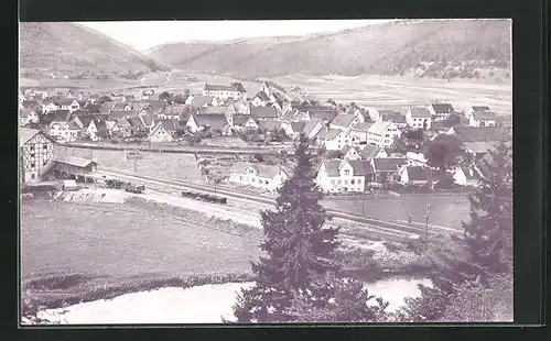 AK Immendingen, Blick vom Donauufer auf den Ort