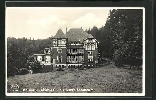 AK Bad Sachsa / Südharz, Hotel Kronberg`s Sanatorium