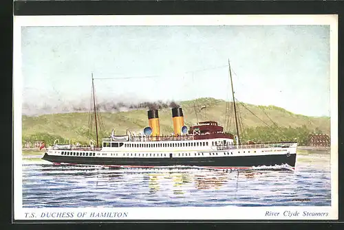 Künstler-AK Passagierschiff T.S. Duchess of Hamilton River Clyde Steamers