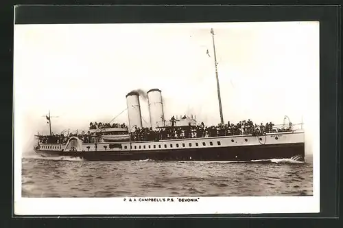 AK P.S. Devonia fährt unter Dampf, P. & A. Campbell`s, Passagierschiff