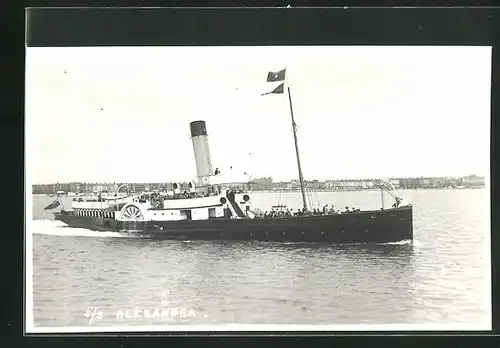 AK S.S. Alexandra mit Passagieren an Deck, Passagierschiff