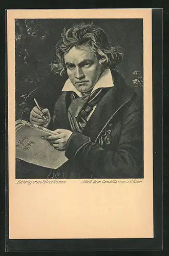 Künstler-AK Portrait des Komponisten Ludwig van Beethoven