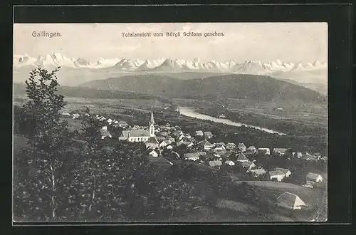 AK Gailingen, Totalansicht vom Bürgli Schloss gesehen