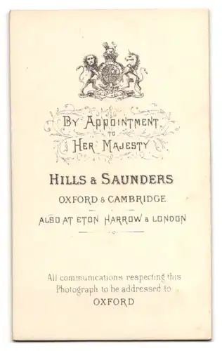 Fotografie Hills & Saunders, Oxford, Portrait blonder junger Herr im Anzug