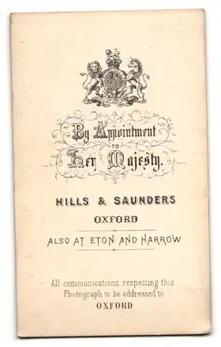 Fotografie Hills & Saunders, Oxford, Portrait bürgerlicher Herr im Anzug mit Backenbart