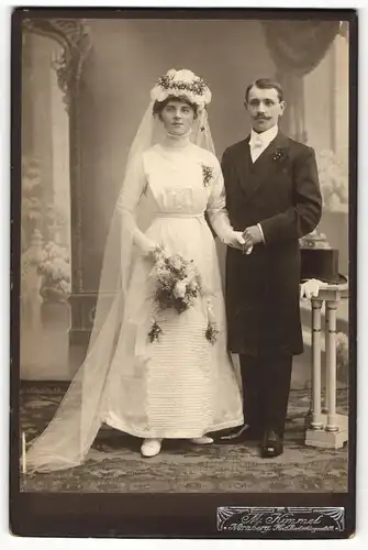 Fotografie M. Kimmel, Nürnberg, Portrait Braut und Bräutigam, Hochzeit