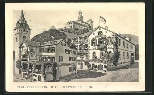 AK Braubach a. Rhein, Ansicht vom Hotel Hammer