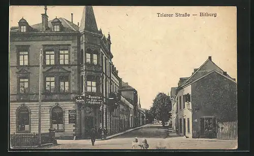 AK Bitburg, Gasthaus Bavaria, Ecke Trierer Strasse