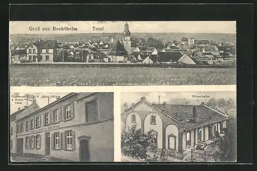 AK Bechtheim, Gasthaus zur Eisenbahn, Winzerkeller
