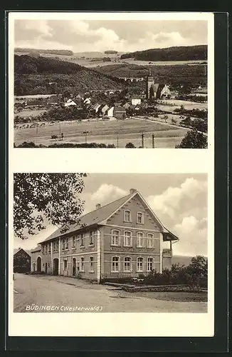 AK Büdingen / Westerwald, Gasthaus und Metzgerei Karl Geissler