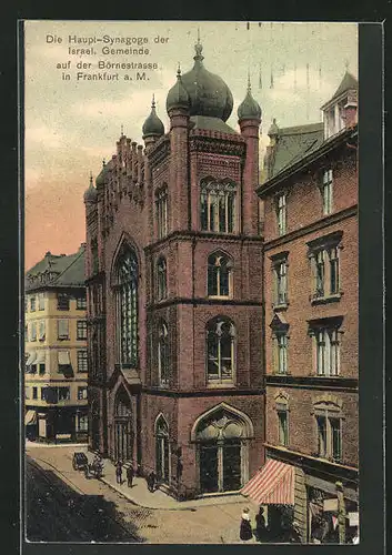 AK Frankfurt, Haupt-Synagoge der israelitischen Gemeinde in der Börnestrasse