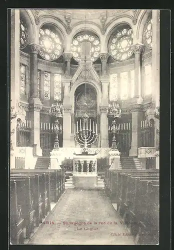 AK Paris, Synagoge in der Rue de la Victoire, Innenansicht