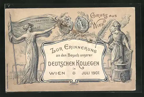 AK Wien, Deutscher Werkmeister Verband, Besuch deutscher Kollegen im Juli 1907