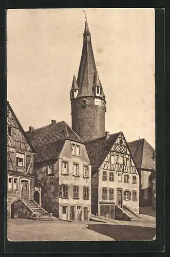 AK Ottweiler, Partie mit dem alten Turm