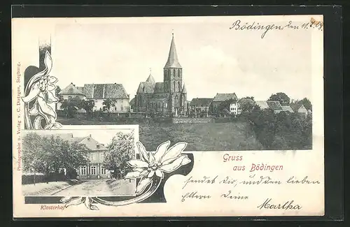 AK Bödingen, Klosterhof und Kirche