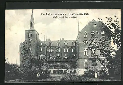 AK Gross-Königsdorf, Haushaltungs-Pensionat, Rückansicht des Klosters