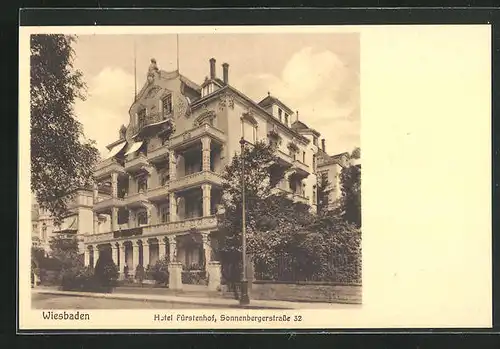 AK Wiesbaden, Hotel Fürstenhof, Sonnenbergerstrasse 32