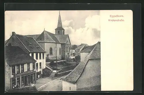 AK Eppelborn, Blick in die Kirchenstrasse